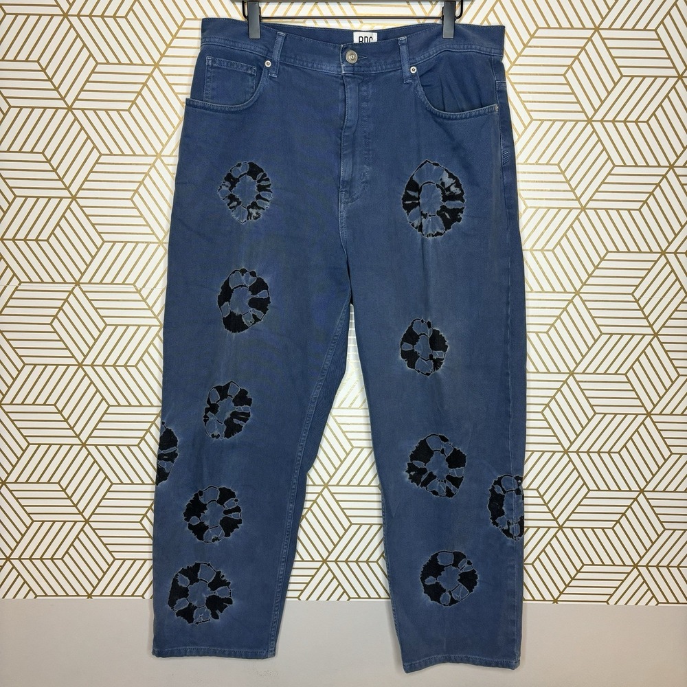 Urban Outfitters BDG Bow Fit Jeans Relaxed Fit Baggy Denim Shibori Tie Dye Dot
